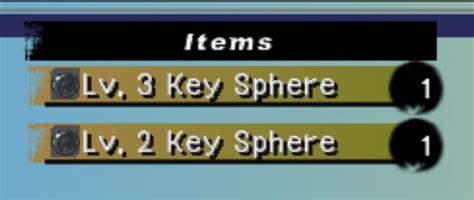 lv 3 key spheres.